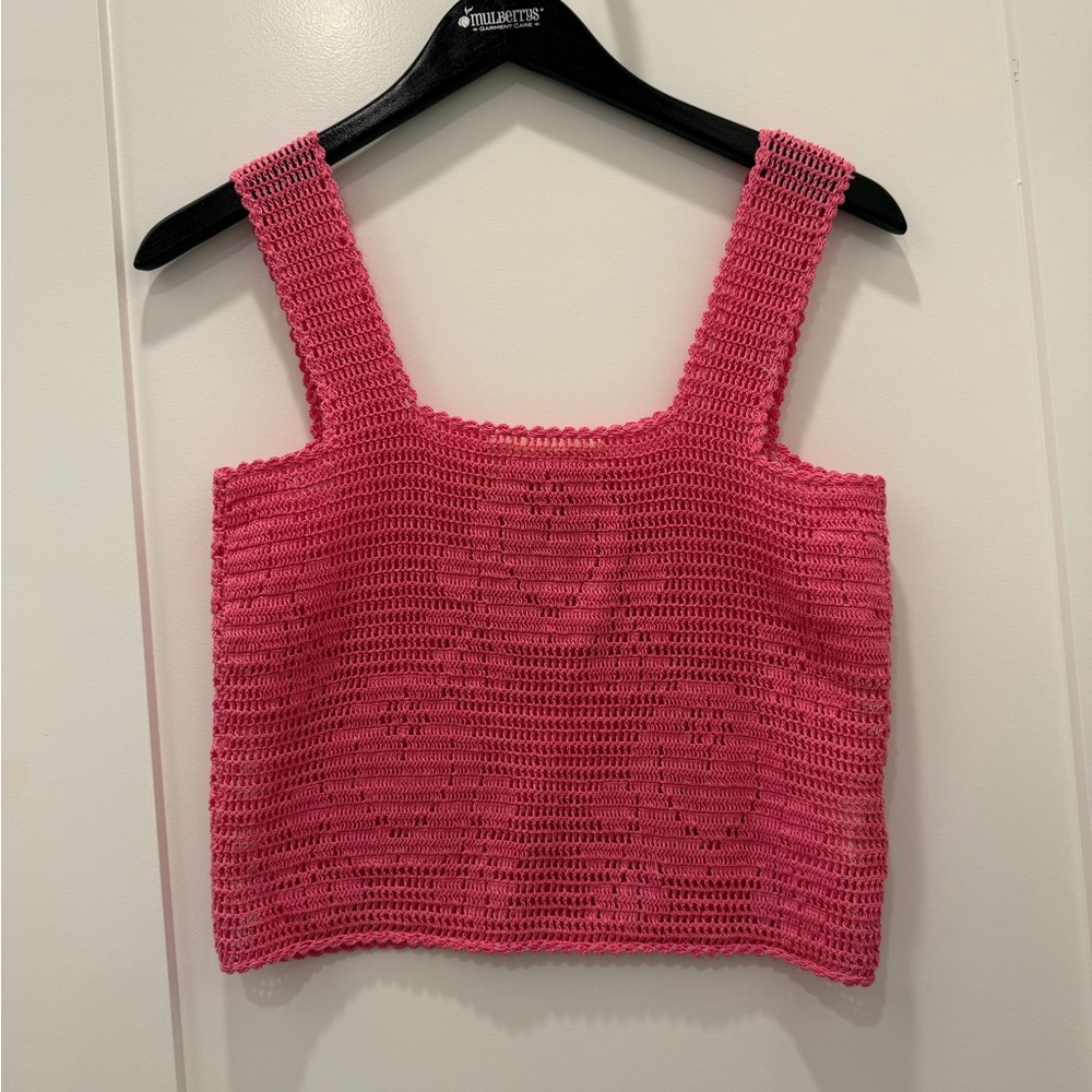 Loeffler Randall Pink Crochet tank!